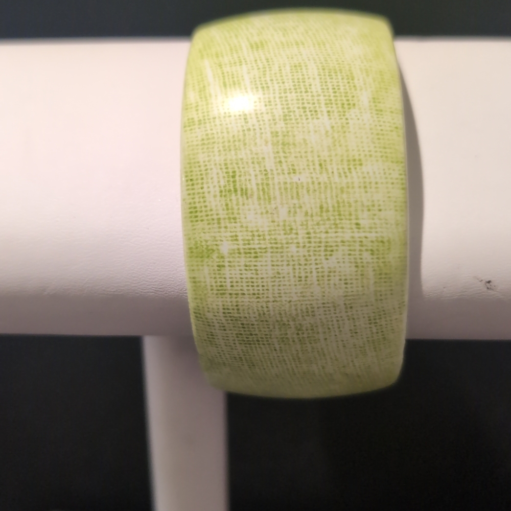 Green Textured Bangle Bracelet